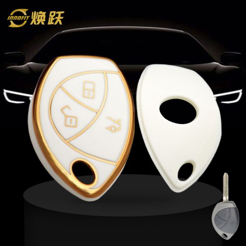 TOV1T1-White-Gold Plating- Car Key Cover For Toyota