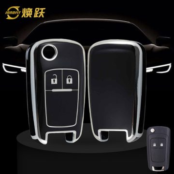 CED4T1-Nero-Placcatura argento- Copertura della chiave dell'auto per Chevrolet Opel GMC Holden