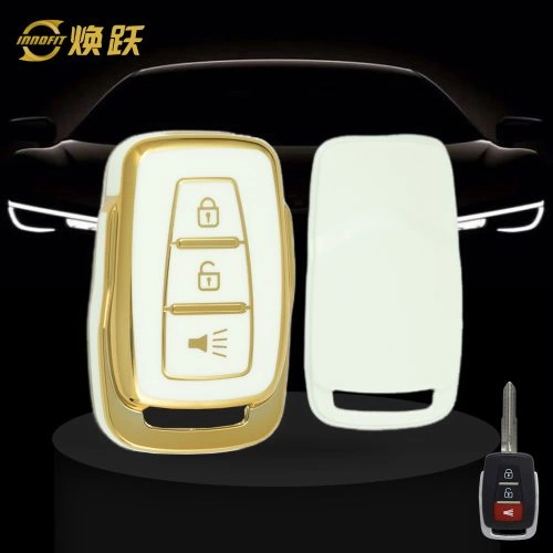 PRC1T1-White-Gold Plating- Car Key Cover For Proton