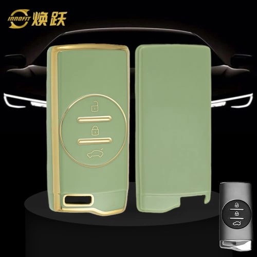 CRD1T1-Green-Gold Plating- Car Key Cover For Chery
