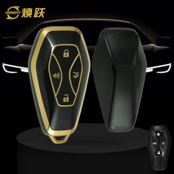 BIE1T1-Schwarz-Gold Plating- Autoschlüssel Abdeckung für BAIC