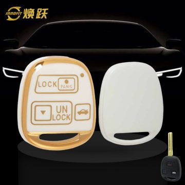 TON5T1-White-Gold Plating- Car Key Cover For Toyota
