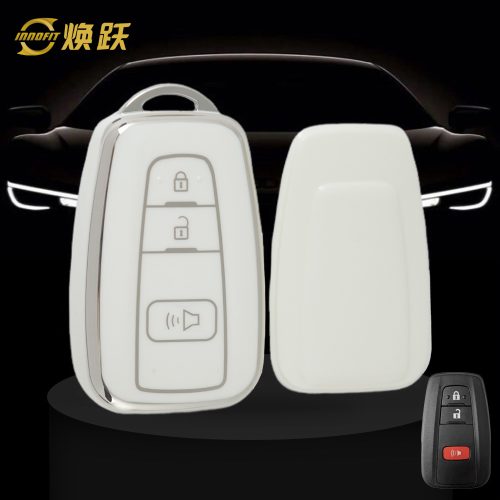 TOB8T1- طلاء أبيض- فضي- غطاء مفتاح السيارة لتويوتا