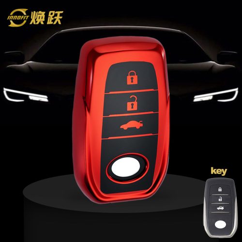TOC1T1-Black Glue Style-Red Plating- Car Key Cover For Toyota