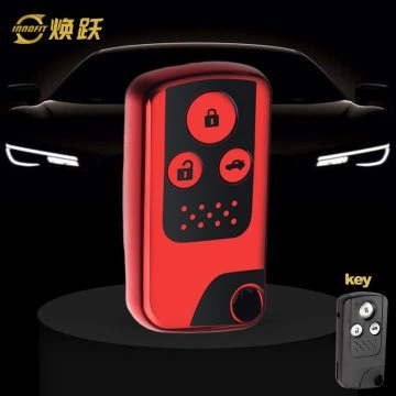 HOD1T1-Black Glue Style-Red Plating- Car Key Cover For Honda