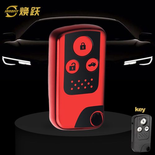 HOD1T1-Black Glue Style-Red Plating- Car Key Cover For Honda