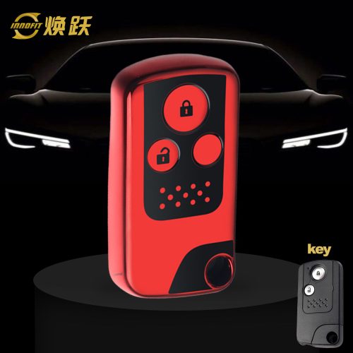 HOD2T1-Black Glue Style-Red Plating- Car Key Cover For Honda