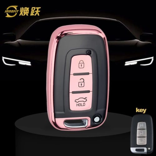 HYC1T1-Black Glue Style-Rose Gold Plating- Car Key Cover For Hyundai