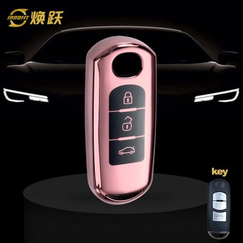 MAB1T1-Black Glue Style-Rose Gold Plating- Car Key Cover For Mazda