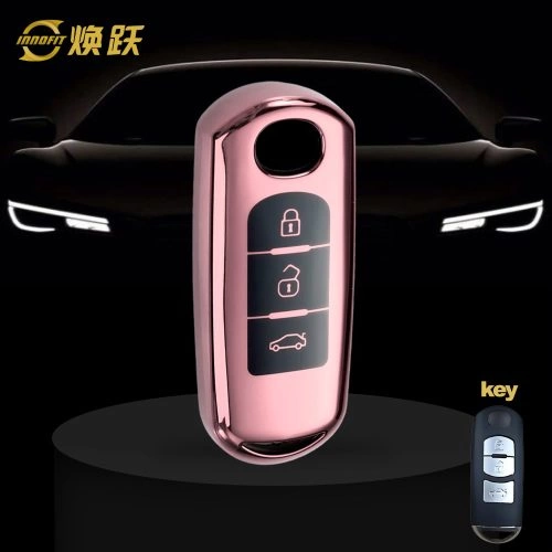 MAB1T1-Black Glue Style-Rose Gold Plating- Car Key Cover For Mazda