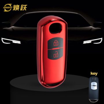 MAB2T1-Black Glue Style-Red Plating- Car Key Cover For Mazda