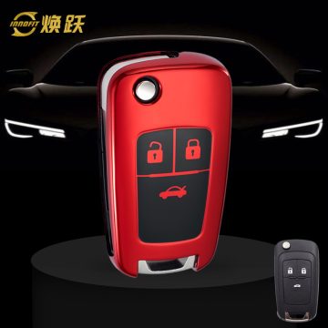 CED1T1-Black Glue Style-Red Plating- Car Key Cover For Chevrolet