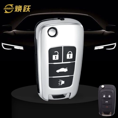 CED2T1-Black Glue Style-Silver Plating- Car Key Cover For Chevrolet