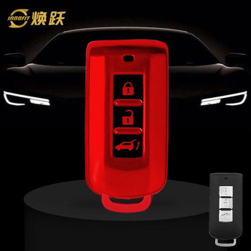 MIA1T1-Black Glue Style-Red Plating- Car Key Cover For Mitsubishi
