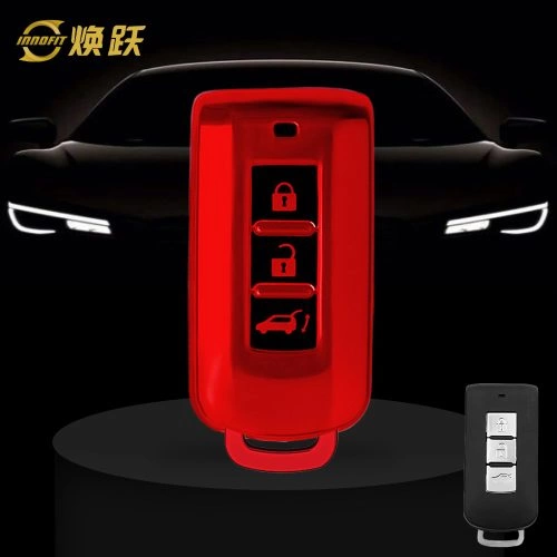 MIA1T1-Black Glue Style-Red Plating- Car Key Cover For Mitsubishi