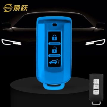 MIA1T1-Black Glue Style-Blue Plating- Car Key Cover For Mitsubishi