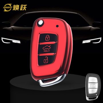 HYD1T1-Black Glue Style-Red Plating- Car Key Cover For Hyundai