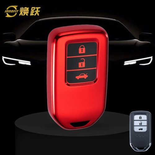 HOA1T1-Black Glue Style-Red Plating- Car Key Cover For Honda