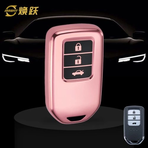 HOA1T1-Black Glue Style-Rose Gold Plating- Car Key Cover For Honda