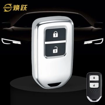 HOA2T1-Black Glue Style-Silver Plating- Car Key Cover For Honda