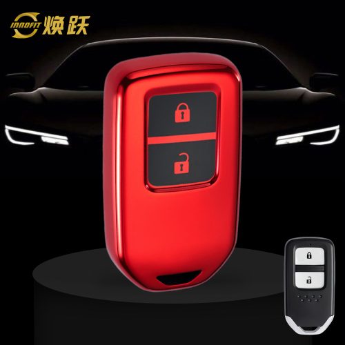 HOA2T1-Black Glue Style-Red Plating- Car Key Cover For Honda