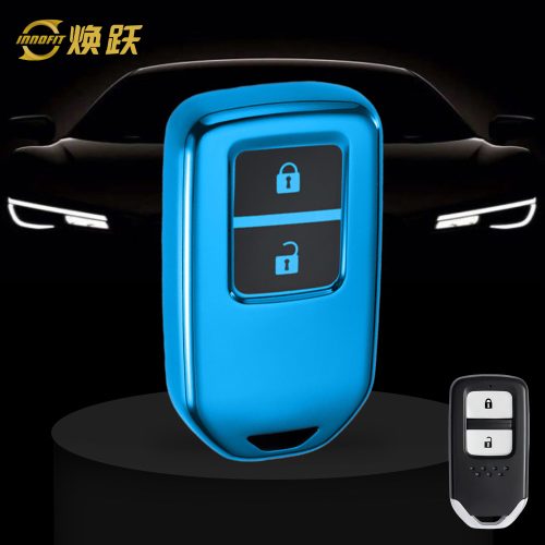 HOA2T1-Black Glue Style-Blue Plating- Car Key Cover For Honda