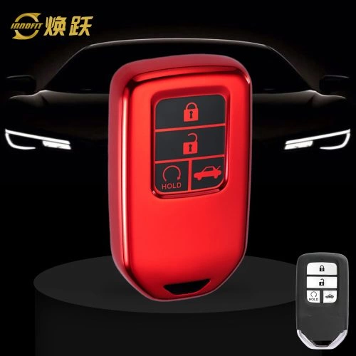 HOA20T1-Black Glue Style-Red Plating- Car Key Cover For Honda