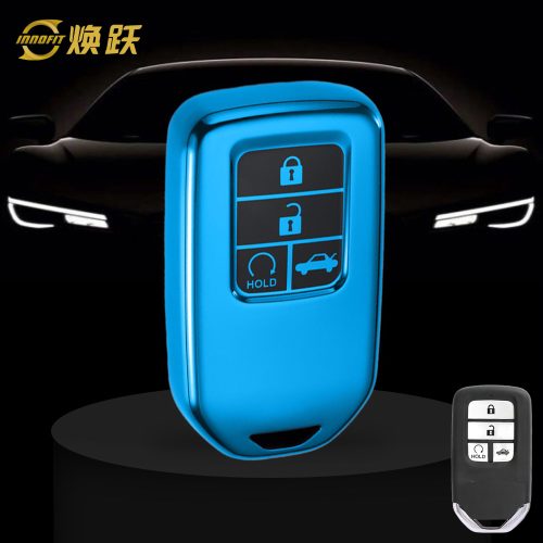 HOA20T1-Black Glue Style-Blue Plating- Car Key Cover For Honda