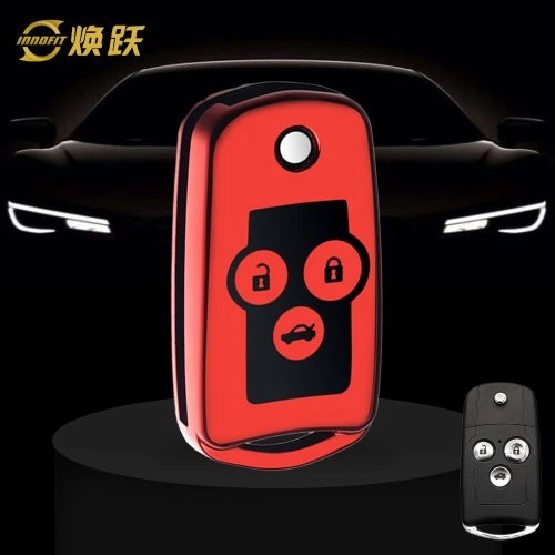 HOE1T1-Black Glue Style-Red Plating- Car Key Cover For Honda