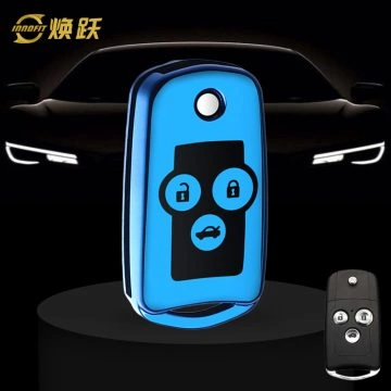 HOE1T1-Black Glue Style-Blue Plating- Car Key Cover For Honda