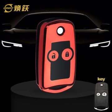 HOE2T1-Black Glue Style-Red Plating- Car Key Cover For Honda