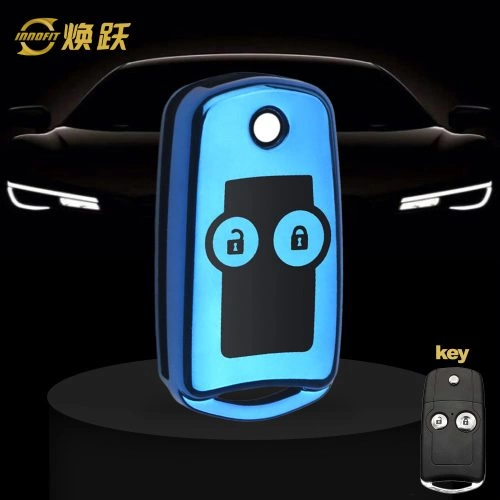 HOE2T1-Black Glue Style-Blue Plating- Car Key Cover For Honda