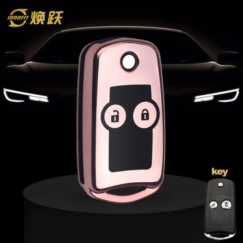 HOE2T1-Black Glue Style-Rose Gold Plating- Car Key Cover For Honda