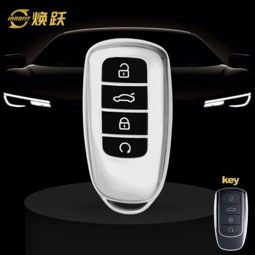 CRC1T1-Black Glue Style-Silver Plating- Car Key Cover For Chery
