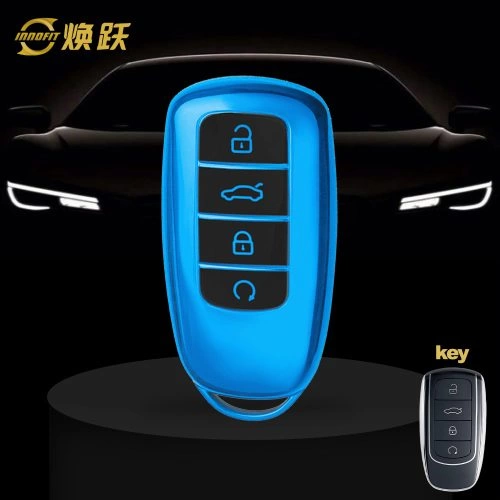 CRC1T1-Black Glue Style-Blue Plating- Car Key Cover For Chery