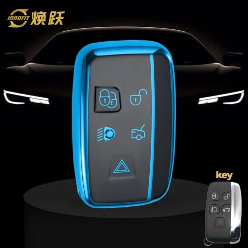 LAA1T1-Black Glue Style-Blue Plating- Car Key Cover For Landrover