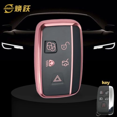 LAA1T1-Black Glue Style-Rose Gold Plating- Car Key Cover For Landrover