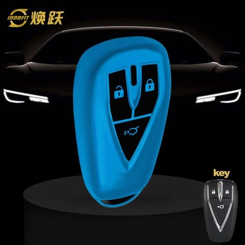 CHC1T1-Black Glue Style-Blue Plating- Car Key Cover For CHANGAN