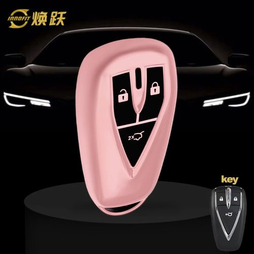 CHC1T1-Black Glue Style-Rose Gold Plating- Car Key Cover For CHANGAN