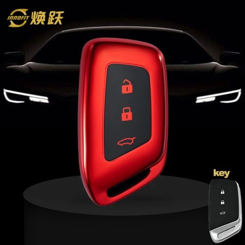 BAC1T1-Black Glue Style-Red Plating- Car Key Cover For BAOJUN