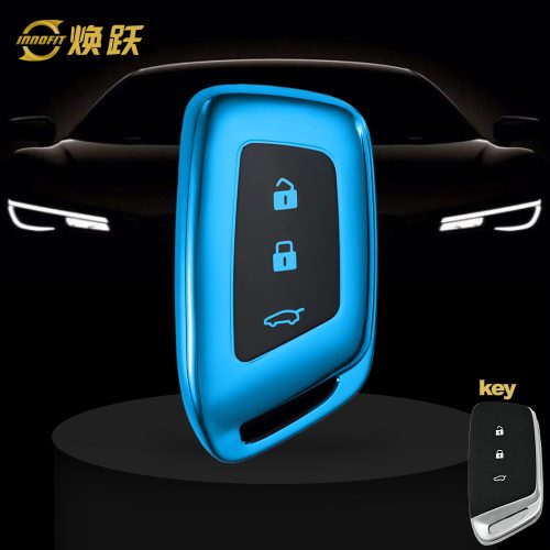 BAC1T1-Black Glue Style-Blue Plating- Car Key Cover For BAOJUN