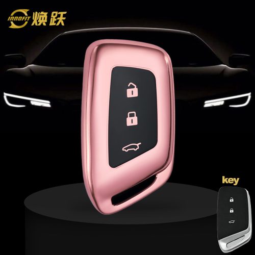 BAC1T1-Black Glue Style-Rose Gold Plating- Car Key Cover For BAOJUN