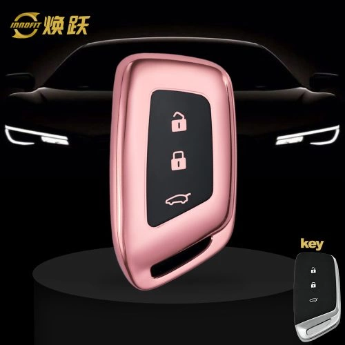 BAC1T1-Black Glue Style-Rose Gold Plating- Car Key Cover For BAOJUN