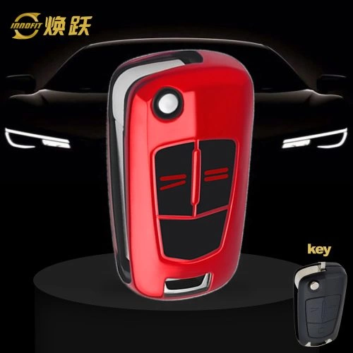 OLA1T1-Black Glue Style-Red Plating- Car Key Cover For Opel