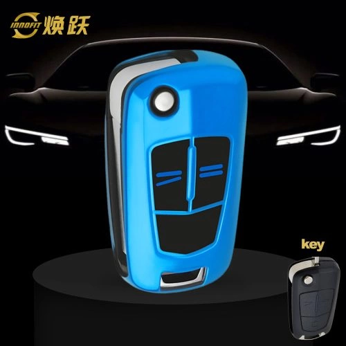 OLA1T1-Black Glue Style-Blue Plating- Car Key Cover For Opel