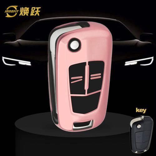 OLA1T1-Black Glue Style-Rose Gold Plating- Car Key Cover For Opel