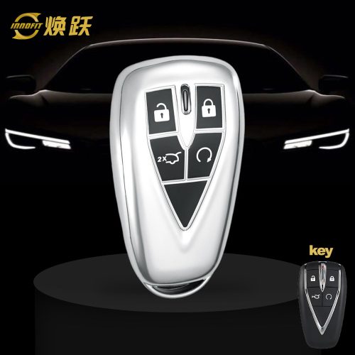 CHC2T1-Black Glue Style-Silver Plating- Car Key Cover For CHANGAN