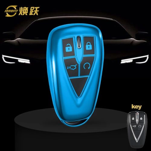 CHC2T1-Black Glue Style-Blue Plating- Car Key Cover For CHANGAN