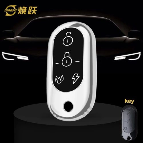 YDB1T1-Black Glue Style-Silver Plating- Car Key Cover For Yadea