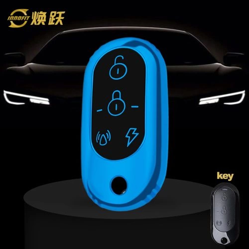 YDB1T1-Black Glue Style-Blue Plating- Car Key Cover For Yadea